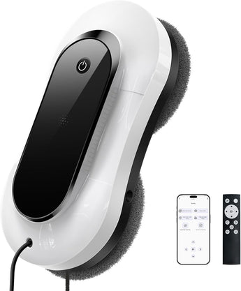 Window Cleaning Robot, 3000Pa Suction & Ultrasonic Spray Window Cleaner Robot Smart Path Planning & Edge Detection, Remote/APP Control for High-Rise Windows,Mirrors,Tiles-Streak-Free&Anti-Fall