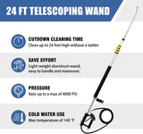 JANZ 24 FT Telescoping Wand and 20'' Surface Cleaner