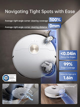 DREAME X40 Ultra Robotic Vacuum with Removable & Liftable Mop, 12,000Pa Suction, Side Brush Extensive Cleaning, 158°F Mop & Washboard Self Cleaning, Auto-Empty, Auto Refill, liftable Brushes