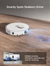 DREAME X40 Ultra Robotic Vacuum with Removable & Liftable Mop, 12,000Pa Suction, Side Brush Extensive Cleaning, 158°F Mop & Washboard Self Cleaning, Auto-Empty, Auto Refill, liftable Brushes