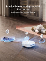 DREAME X40 Ultra Robotic Vacuum with Removable & Liftable Mop, 12,000Pa Suction, Side Brush Extensive Cleaning, 158°F Mop & Washboard Self Cleaning, Auto-Empty, Auto Refill, liftable Brushes