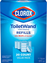 CLOROX ToiletWand Toilet Cleaning Refills, Disinfecting Scrubbing Pads, 20 Count (Pack May Vary)