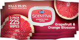 Clorox Scentiva Wipes, Bleach Free Cleaning Wipes, Household Essentials, Dorm Room Essentials, Tahitian Grapefruit Splash, 75 Count (Pack of 3)