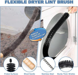 2 Pieces Dryer Vent Cleaner Kit Compatible with All Vacuum Cleaner, Dryer Lint Brush and Vacuum Hose Attachment with Stretch Universal Connector, Quickly Lint Remover