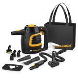 McCulloch MC1385 Deluxe Canister Steam Cleaner, 2-Hour Runtime, Chemical-Free, 23 Accessories: Mop Head, Brushes & More - Built for Home, Tile, Carpet, Furniture, & Personal Car Detailing